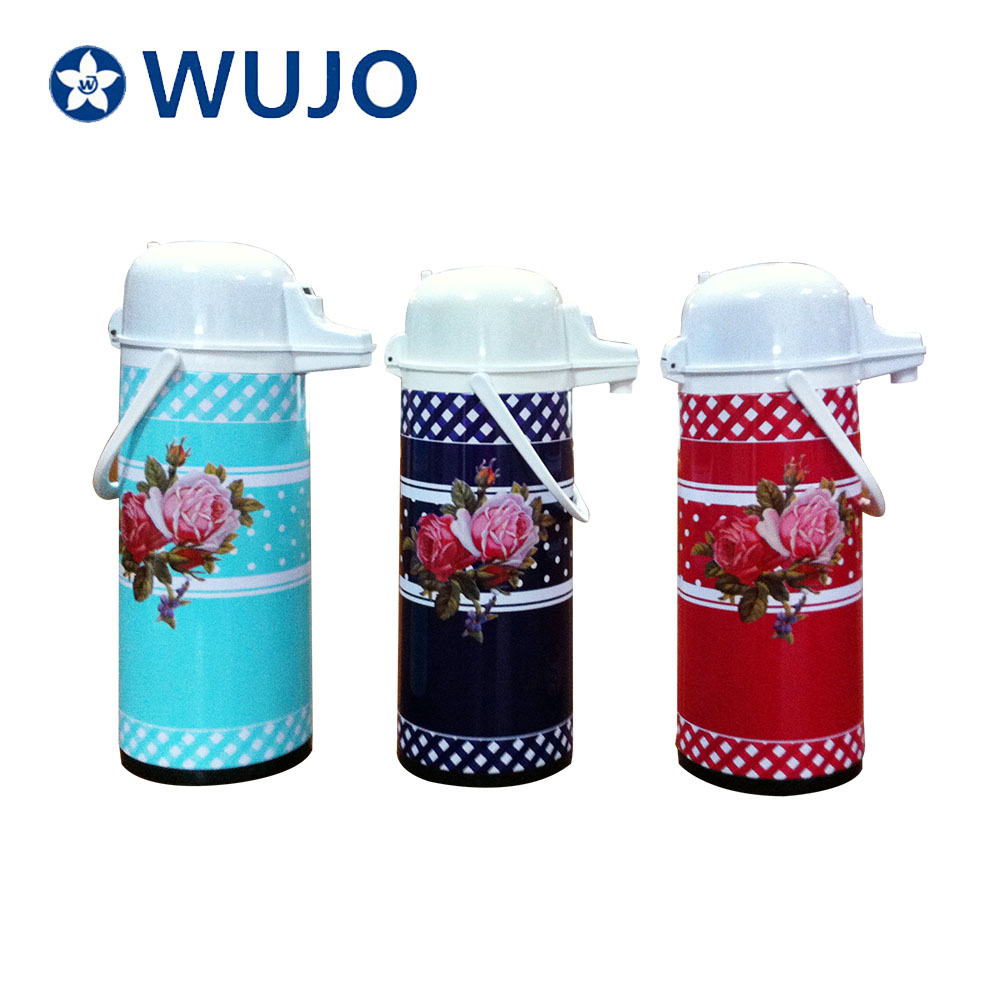 WUJO 1L 1.9L Customized Insulated Stainless Steel Vacuum Pumping Coffee Airpot Thermos