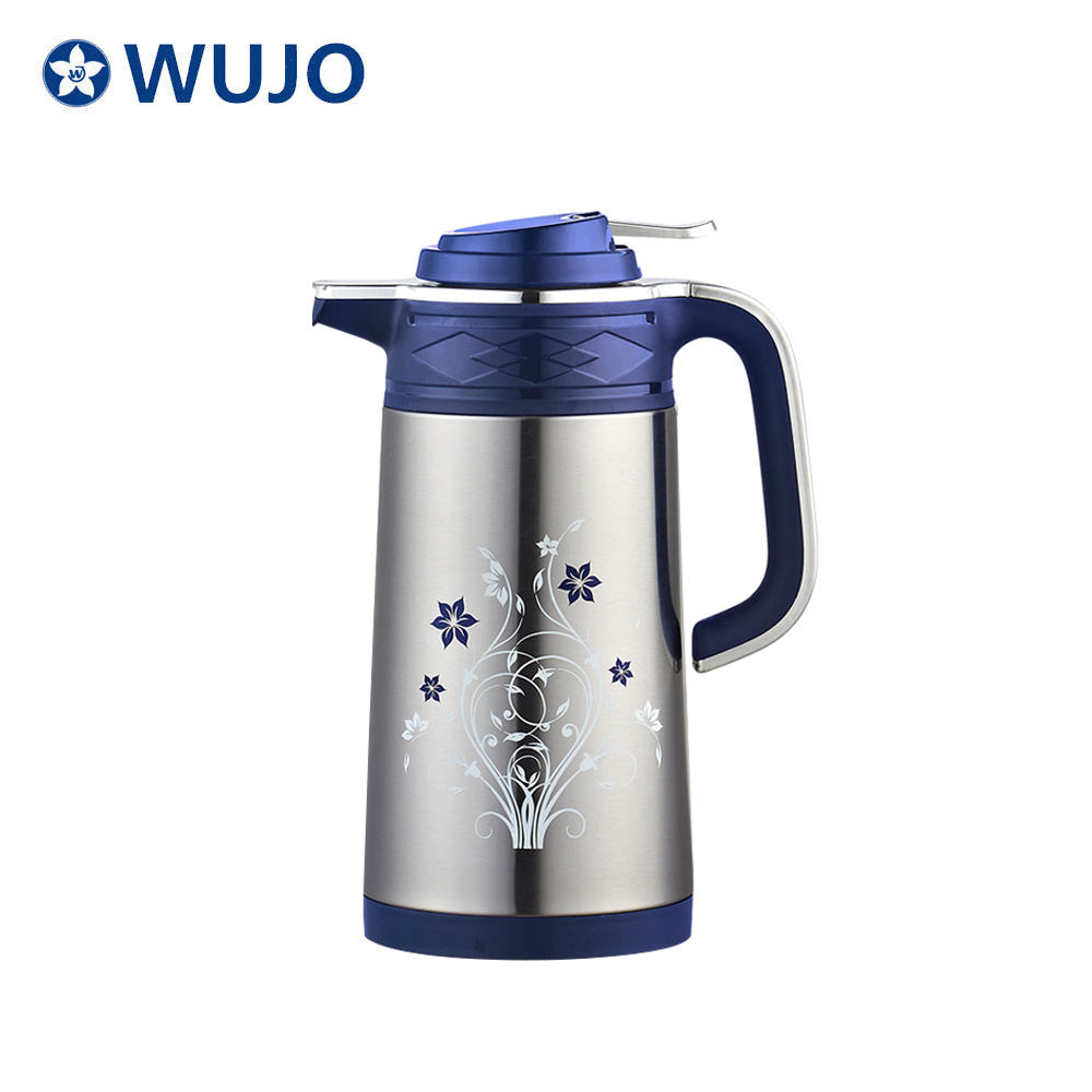 1L-1.9L Silver Glass Refill Stainless Steel Thermos Tea Coffee Pot