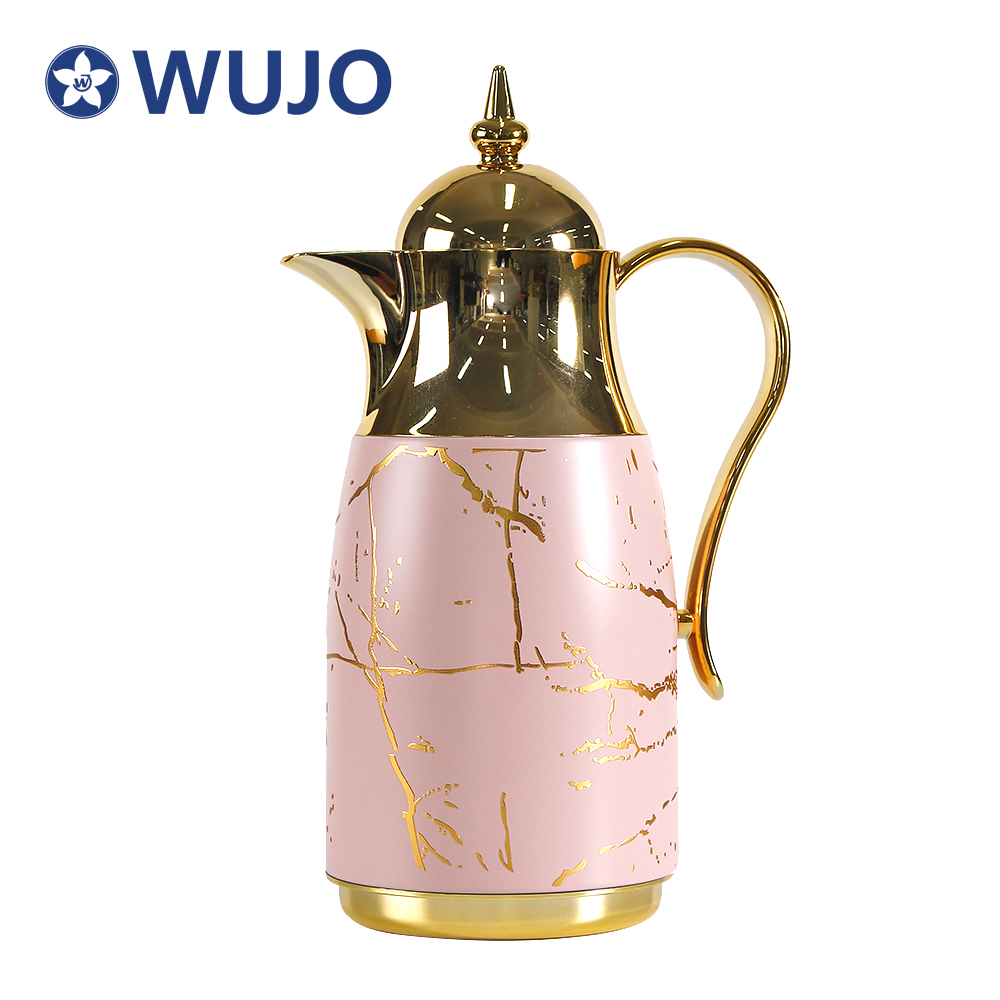 Luxury Gold Black Thermal Arabic Coffee Pot with Glass Liner