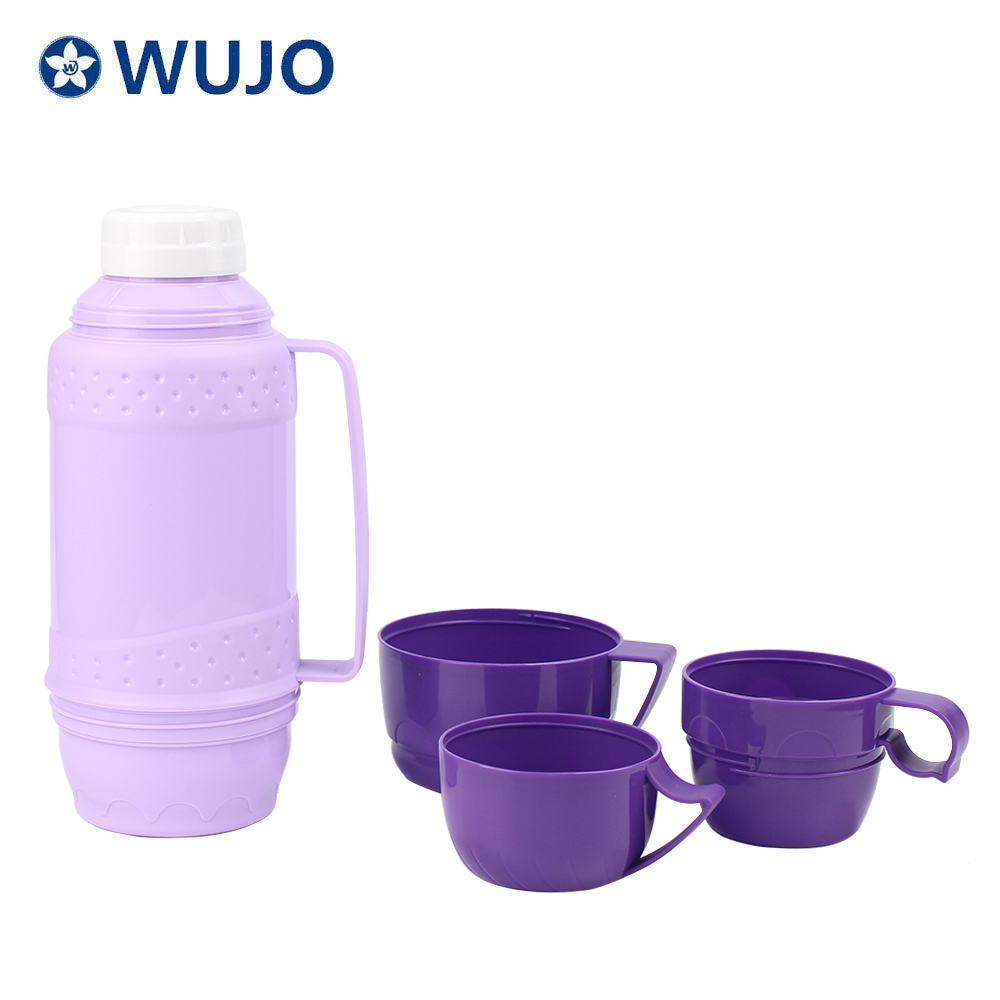Three Cups Glass Refill Insulated Thermo Flask Bottle - WUJO