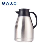 WUJO Simple Silver Vacuum Insulated Tea Flask Stainless Steel Thermos