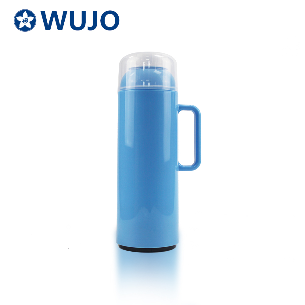 2021 Best Plastic Thermos Flasks with Glass Refill Dark Green Color --WUJO