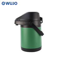 WUJO Silver Stainless Steel Pump Hot Water 4L thermos