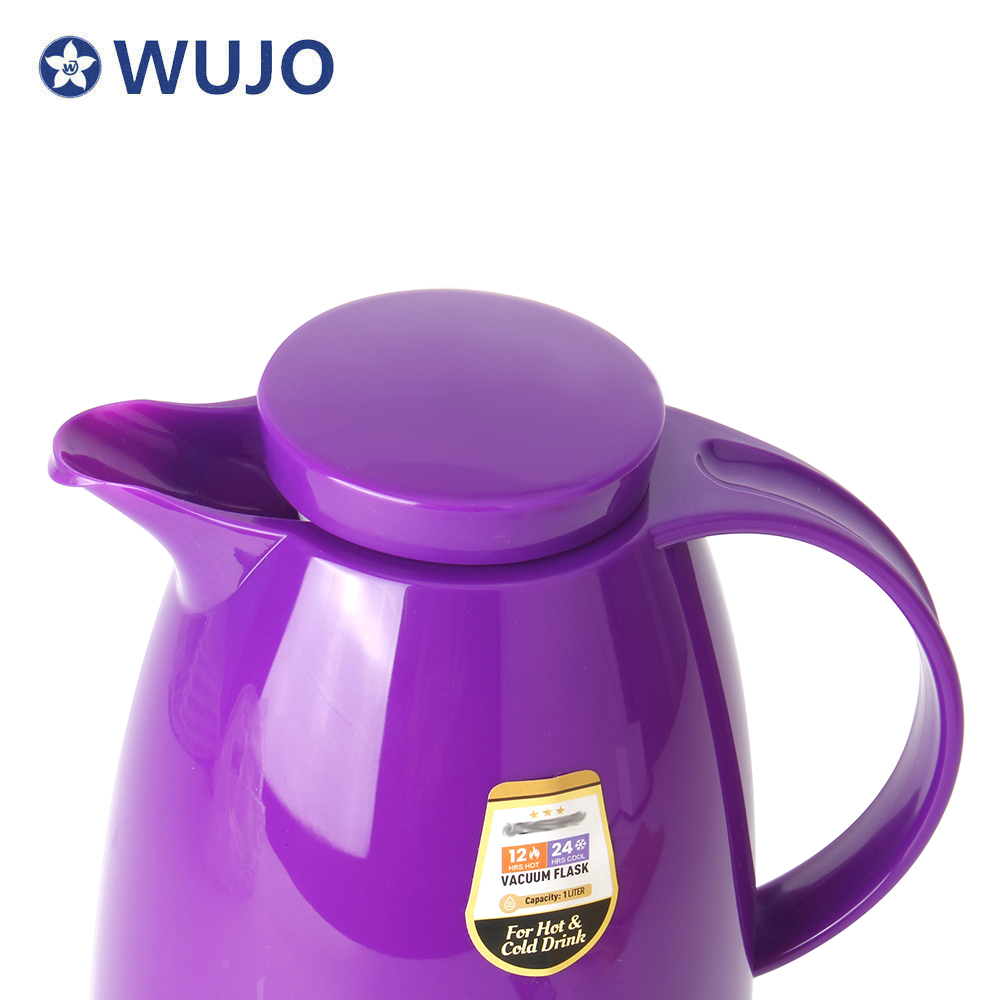 China Manufacturer 1L 1.5L 2L Wholesale Eco Friendly vacuum insulated Plastic Milk Tea Water Coffee Thermo Pot WUJO