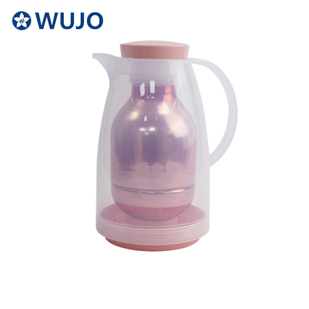 WUJO Pink Glass Refill Blue Vacuum Thermal Arabic Plastic Tea Coffee Pots