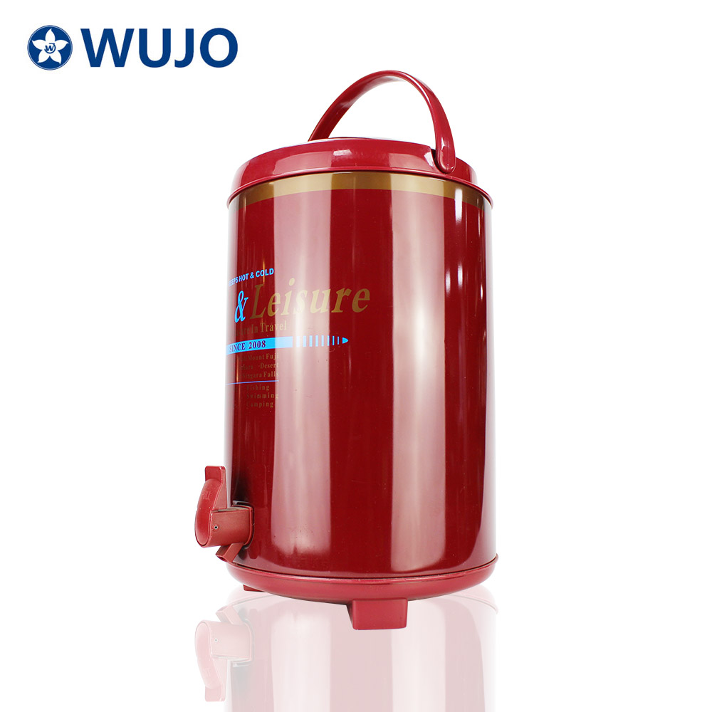 WUJO 8L 10L 12L Large Capacity Thermos Ice Tea Hot Drink Bucket Stainless Steel Barrel