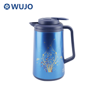 Wujo Attractive Blue Stainless Steel Vacuum Glass Refill Coffee Pot