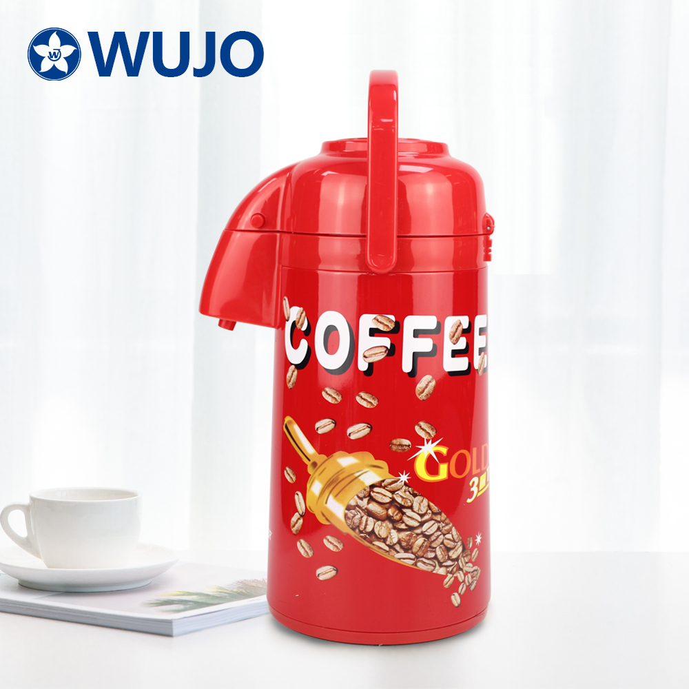 WUJO 3L OEM ODM Airpot Customized Hot Tea Water Coffee Thermal Vacuum Flask Inner Glass