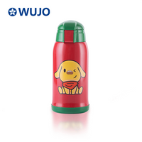 304 CUTE CARTOON STRAW Custom Hot Cold Double Wall Stainless Steel Vacuum School Kids Water Bottle with Bag