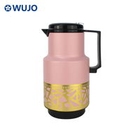 WUJO Pink Glass Refill Hot Cold Royal Style Matte Turkish Coffee Thermos Flask Arabic 
